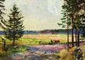 arable 1917 Boris Mikhailovich Kustodiev plan scenes landscape